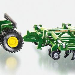 SIKU Traktor John Deere 9630 s bránami  Amazone Centaur 1:87